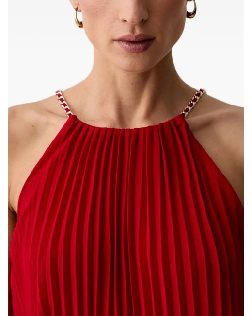 Morgan Red Pleated Maxi Dress