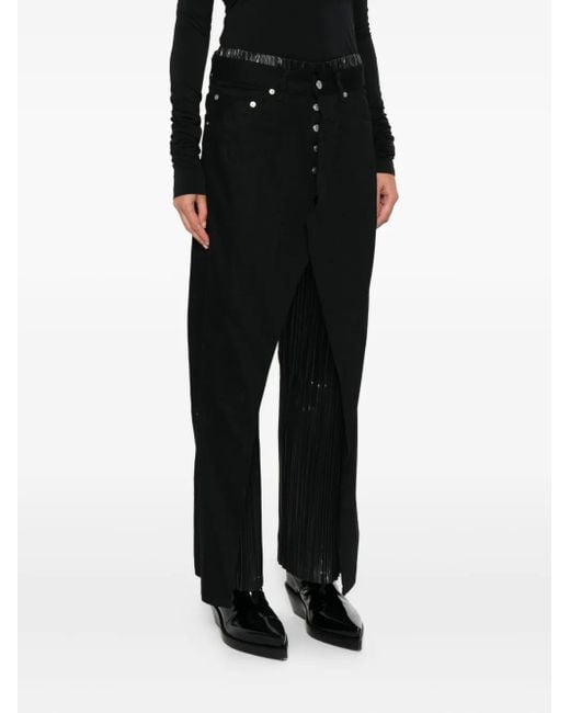 Junya Watanabe Black Pleated Panel Pants