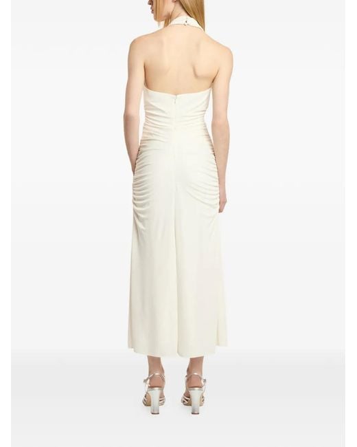 Cinq À Sept White Kaia Ruched Draped Dress