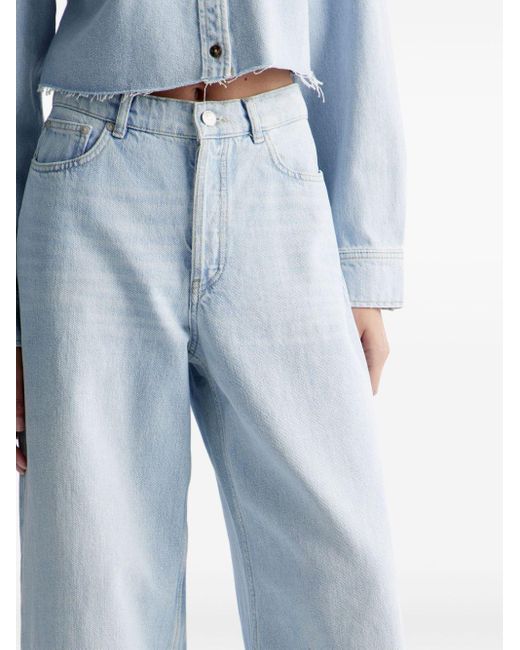 12 STOREEZ Blue Low-rise Wide-leg Jeans