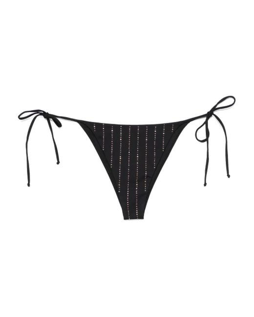 Mc2 Saint Barth Black Rhinestone-Embellished Bikin Briefs