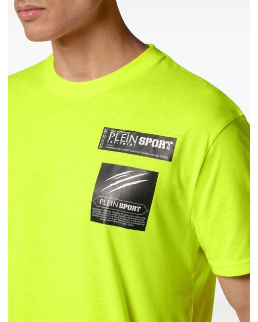 Philipp Plein Yellow Logo-print Jersey T-shirt for men