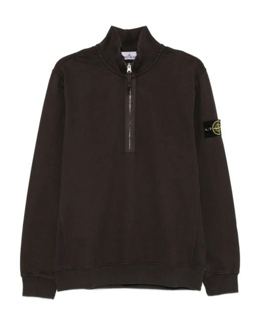 Stone Island 6100068 Sweatshirt mit kurzem Reißverschluss in Black für Herren