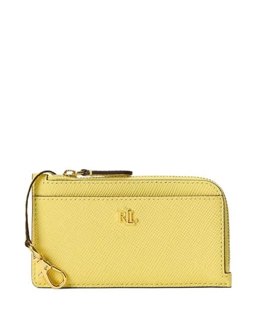 Ralph Lauren Yellow Cross-Grain Leather Cardholder