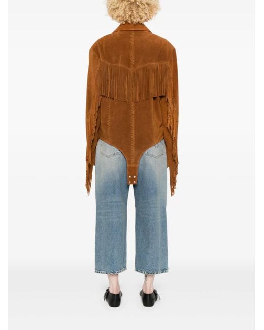 Coperni Brown Suede Fringed Jacket