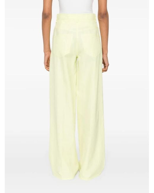 Forte_forte Yellow Vicose Cotton Chic Twill 5 Pockets Pants Clothing