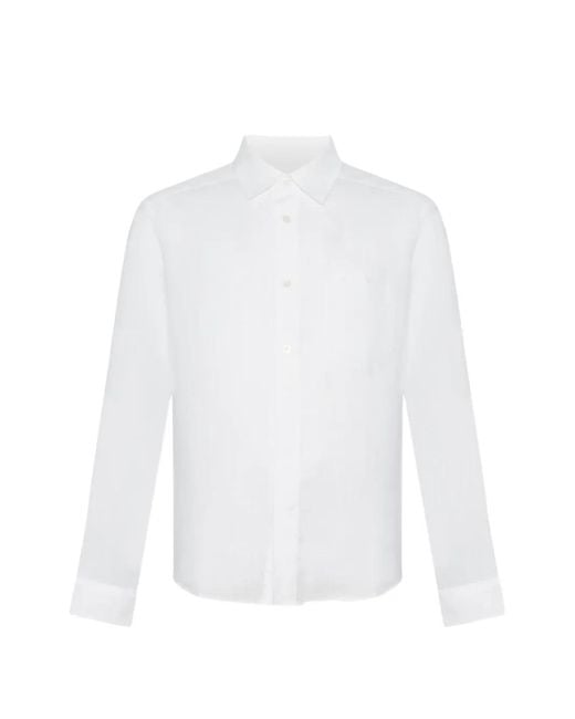 Jacob Cohen White Patch-Pocket Long-Sleeve Shirt for men