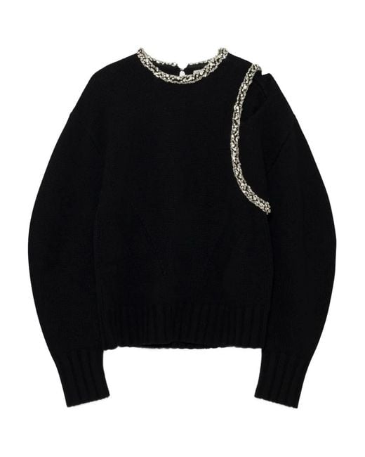 Jonathan Simkhai Black Monroe Embellished Sweater