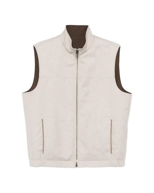 Chaleco Con Cremallera Canali de hombre de color Natural