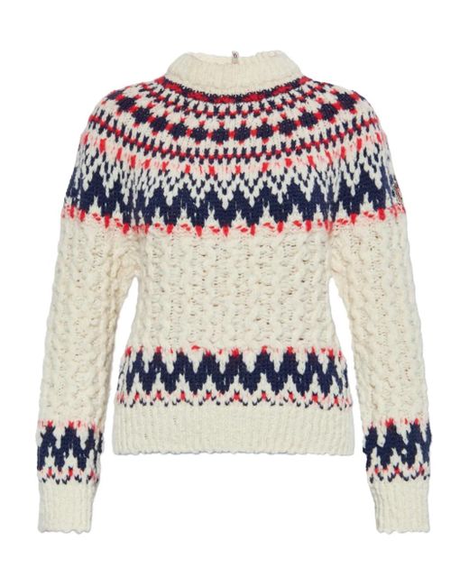 Moncler Grenoble Virgin Wool Pullover in het Natural