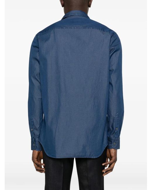 Brioni Blue Marcello Buttoned Shirt for men