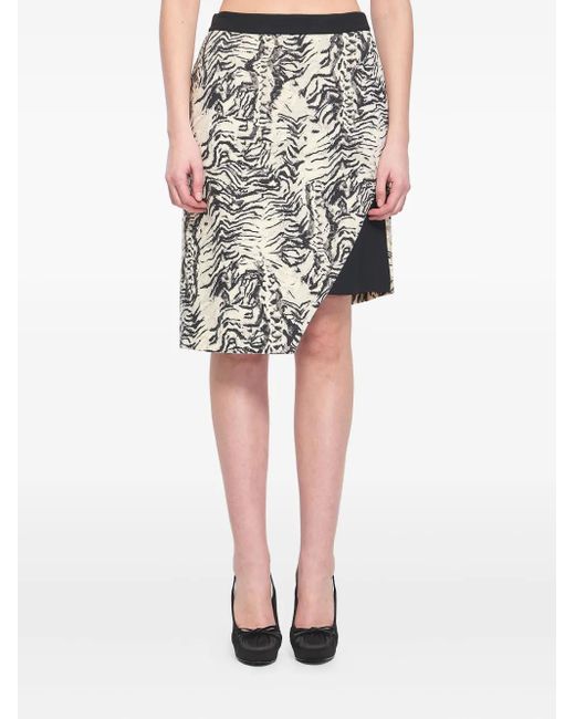 Emanuel Ungaro Black Animalier-Print Skirt