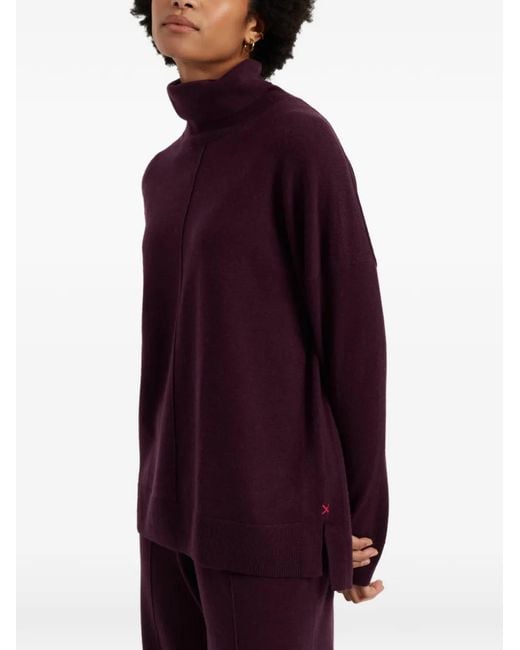 Chinti & Parker Purple Roll-Neck Raglan-Sleeve Sweater