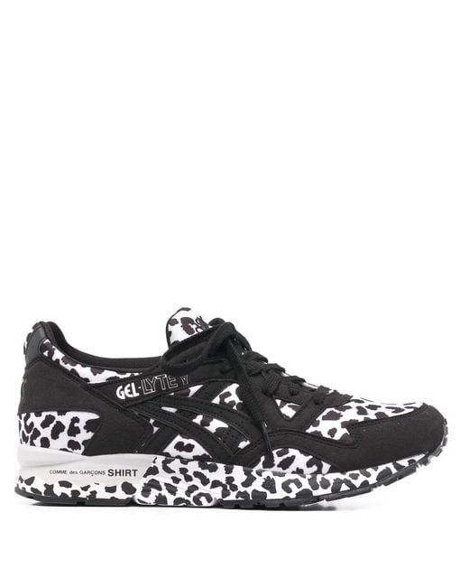 Comme des Garçons X Asics Black Gel-lyte Low-top Leopard Print Sneakers for men