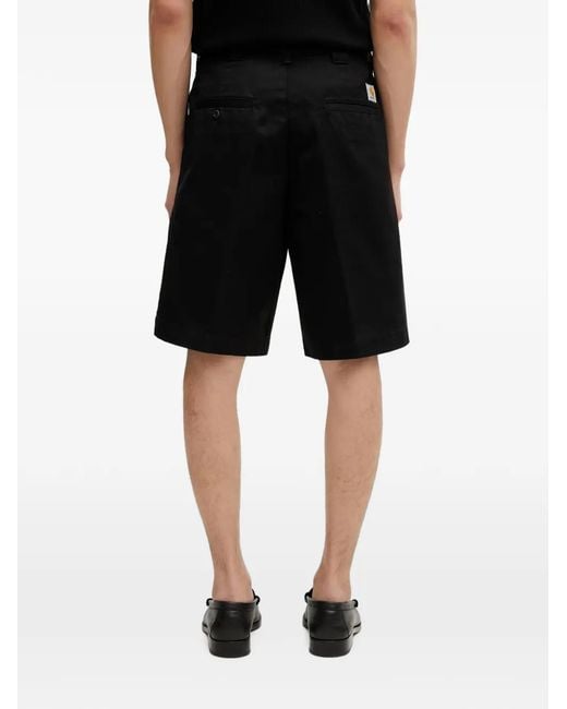 Carhartt Black Craft Logo-Patch Shorts for men