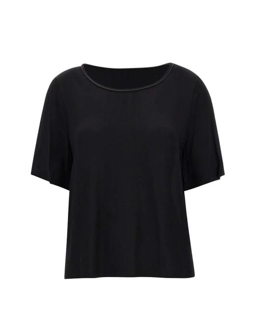 Kaos Black Side-Slit T-Shirt