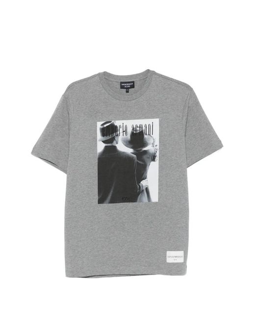 Emporio Armani Gray Graphic T-Shirt for men