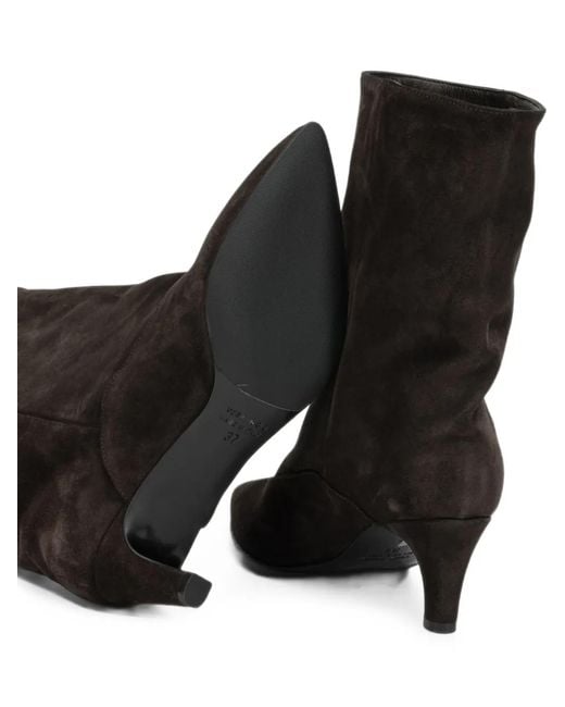 strategia shoes Black Leila Pointed-Toe Suede Boots