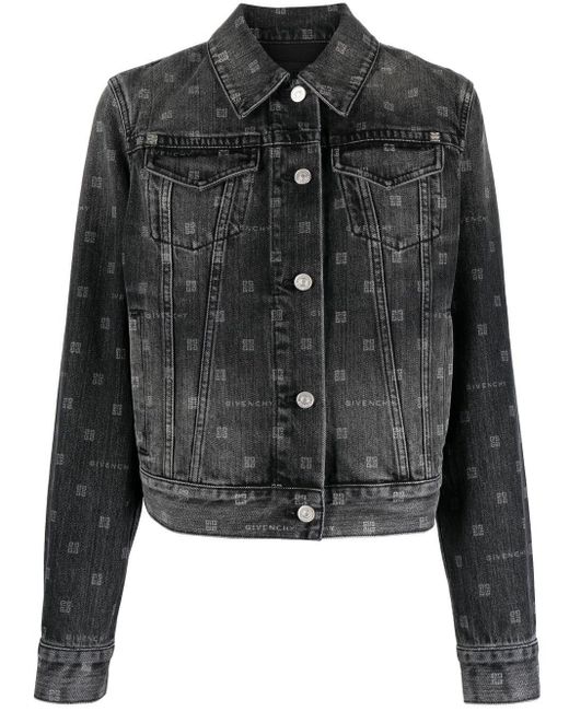 Veste en jean à motif monogrammé Givenchy en coloris Black