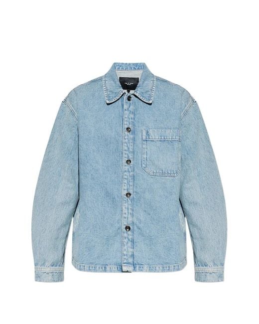 Rag & Bone Button-Up Denim Jack in het Blue voor heren