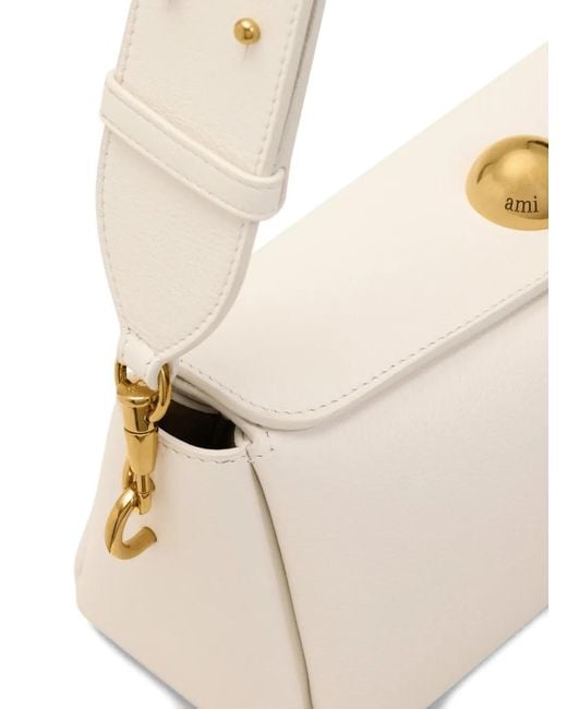 Borsa A Spalla Carrousel Mini di AMI in Natural