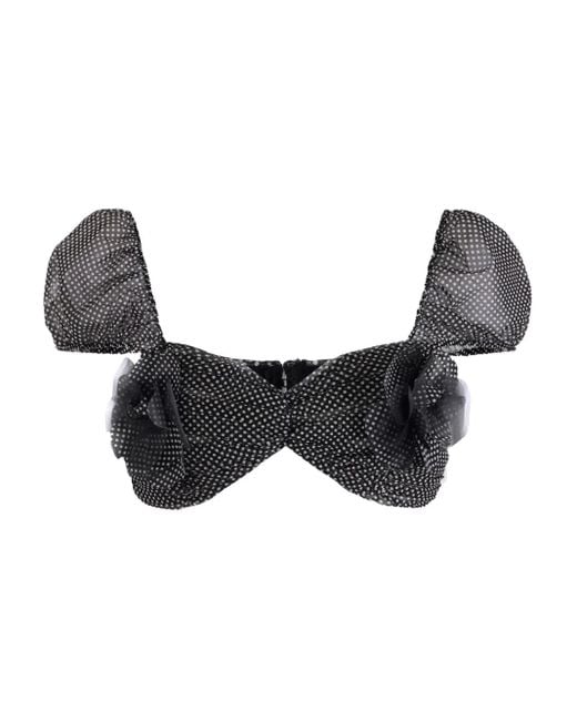 Elisabetta Franchi Black Polka Dot Print Top