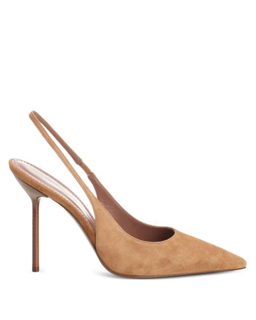 Paris Texas White Lidia Slingback Pointed-Toe Pumps