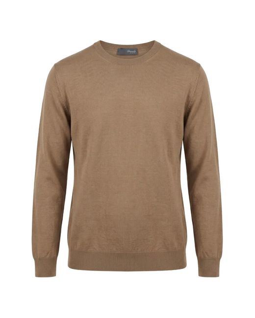 Drumohr Brown Crew-Neck Sweater for men