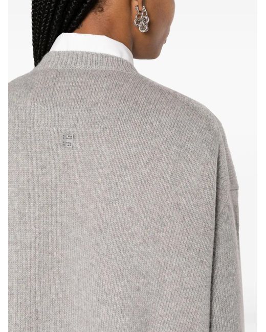 Givenchy Gray Kaschmirpullover Mit Tiefen Schultern
