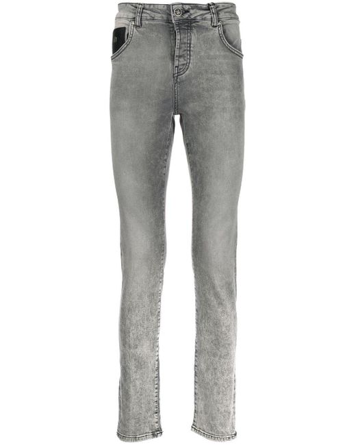 John Richmond Denim Slim Fit Jeans in Grey (Gray) for Men - Lyst