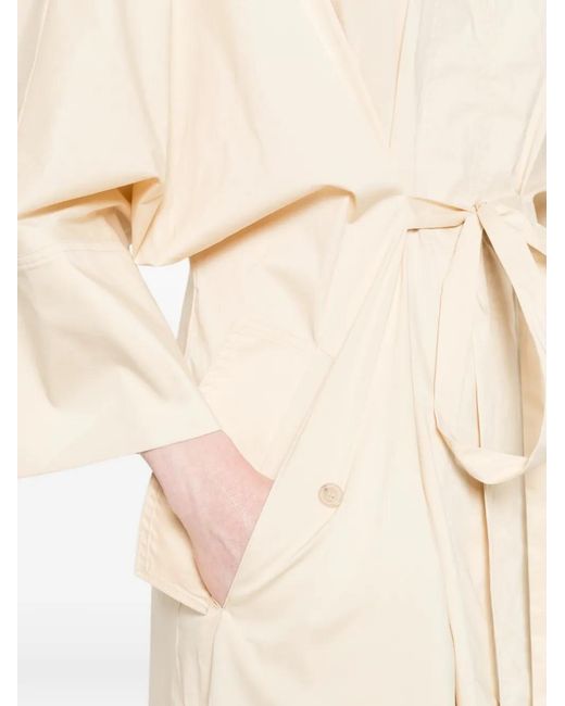 Panicale White V-Neck Belt Midi Dress