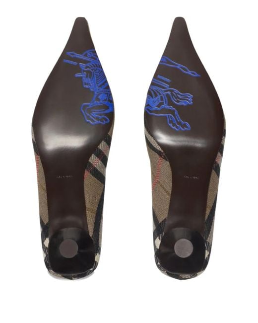 Burberry Brown Check Dame Pumps Mit Spitzer Kappe 55Mm