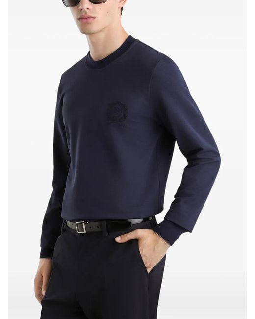 Dolce & Gabbana Blue Crew-Neck Long-Sleeve T-Shirt for men