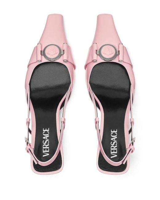 Versace Miss Buckle 70 Mm Leren Pumps in het Pink