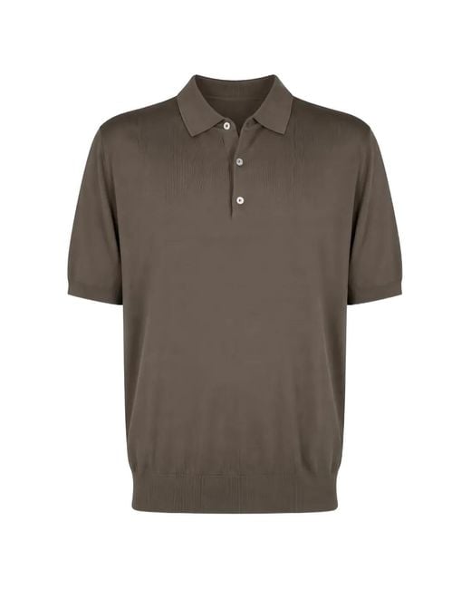 Manuel Ritz Gray Short-Sleeve Knitted Polo Shirt for men