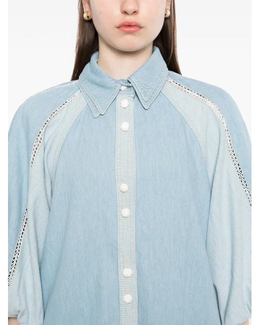 Farm Rio Blue Bicolor Shirt