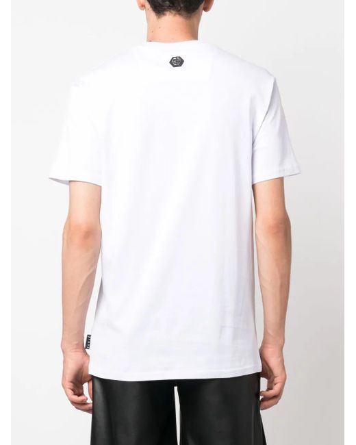 Philipp Plein Blue Ss Chrome Round-Neck T-Shirt for men