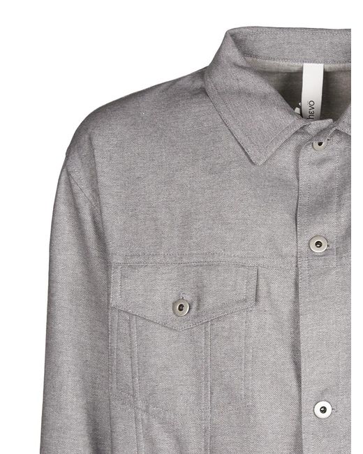 Hevò Gray Button Chest-Pocket Jacket for men