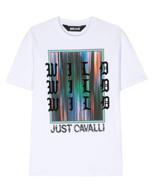メンズ Just Cavalli スローガン Tシャツ White
