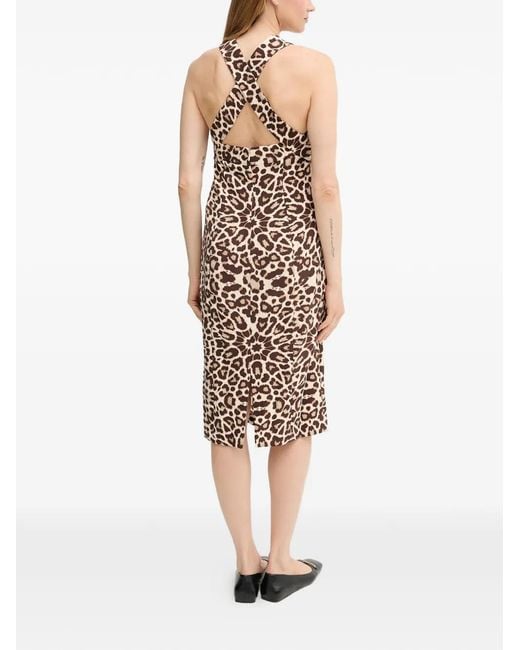 DKNY Black Midikleid mit Animal-Print