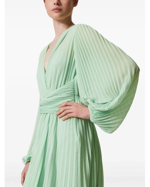 Twinset プリーツ マキシドレス Green