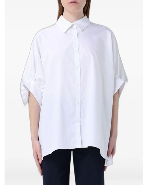 Hanita White Oversized Cotton Shirt