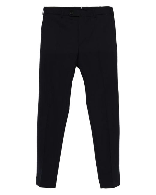 Incotex Blue Flat-Front Trousers for men
