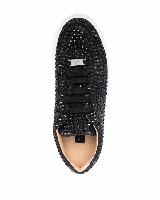 Philipp Plein Black King Power Stud-Embellished Sneakers for men