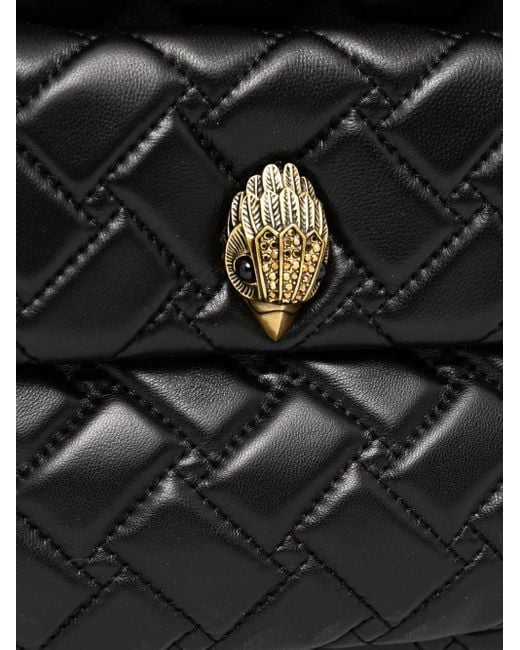 Kurt Geiger Black Quilted Logo-Embellished Backpack