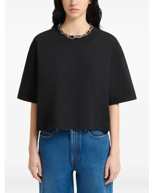 Marni Black Logo-Patch T-Shirt