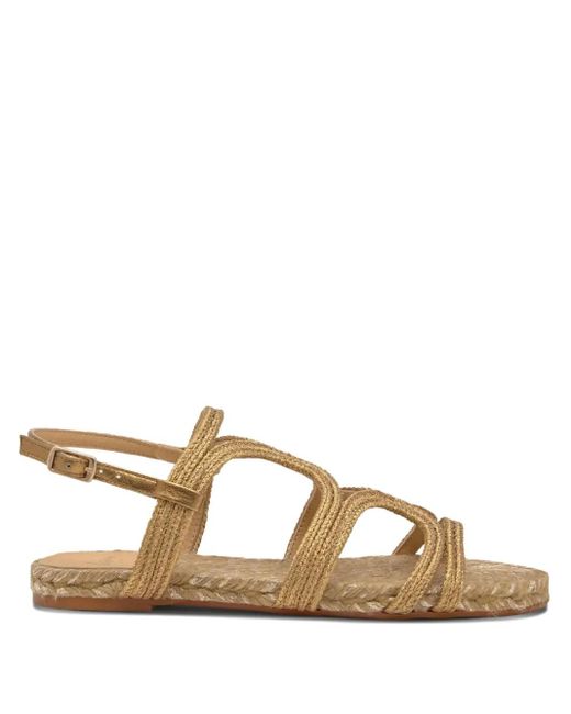 Castaner Brown Metallic Weave Flat Sandals
