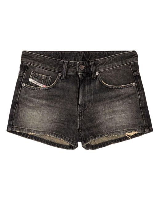 DIESEL Black De-Yuba Jeans-Shorts im Distressed-Look