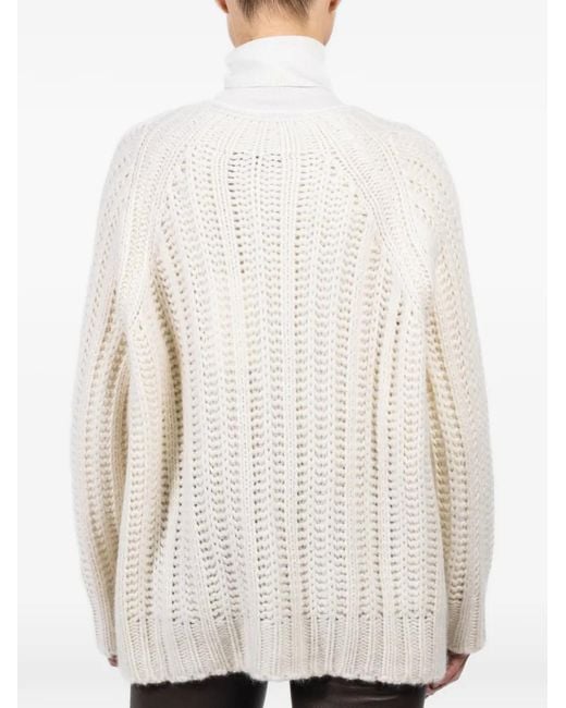 Iris Von Arnim White Delphina Buttoned Pocket Cardigan