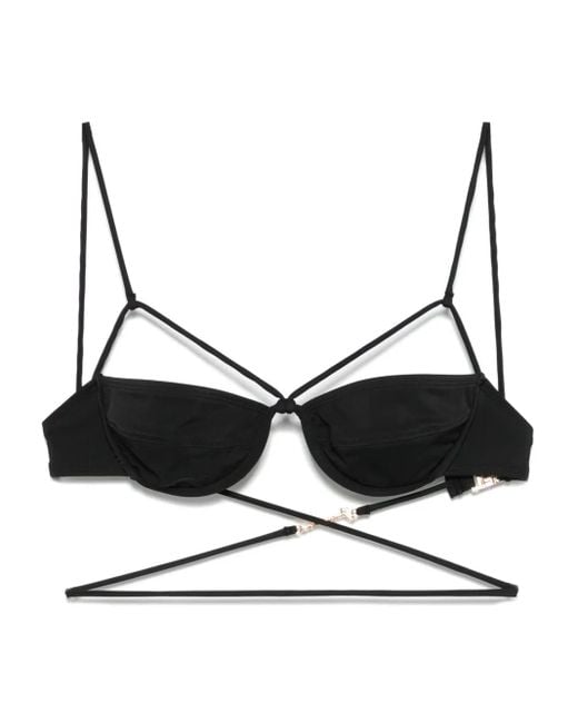 Top Bikini Le Haut De Maillot Signature di Jacquemus in Black